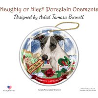 Whippet Blau Und Weiß Santa I Can Erklären Ornament Whippet Blau Und Weiß Santa I Can Erklären Ornament von PegasusPetsCo