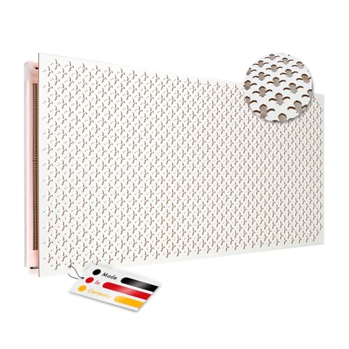 PEGBOARD Lochwand PARIS 1 Stück 122 x 61 x 0,3 cm MDF weiß lackiert - Made in Germany - für Heizkörperverkleidung, Türfüllung, Paravent oder als Lüftungsgitter von Pegboard