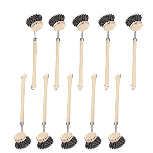 Peggy Perfect 10er Set Rosshaarspülbürsten Holzspülbürsten – Made in Germany. Bürsten mit Natur- Rosshaar und extra langem 29 cm Griff. Aus zertifiziertem Buchenholz gefertigt. von Peggy Perfect