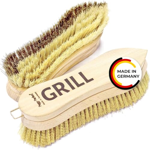 Grillbürste Premium aus Buchenholz/Messing- & Fiberborsten - Zweizonen/Spitz von Peggy Perfect