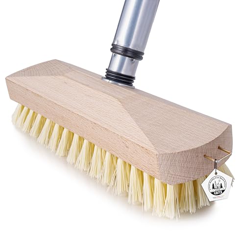 Peggy Perfect Schrubber aus zertifiziertem Buchenholz mit verstärktem, hochwertigem 140cm Teleskopstiel. Widerstandsfähige Kunstfasern PPN, wasserfest, hitze- u. säurebeständig. Hohe Abriebfestigkeit. von Peggy Perfect