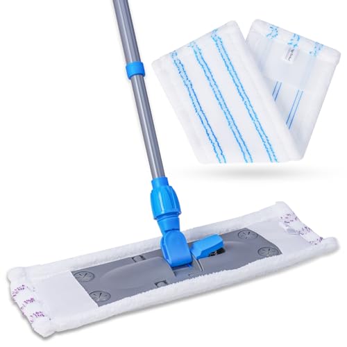 Wischmopp Bodenreiniger Bodenwischer +2 Bezüge Mikrofaser Mopp + Teleskopstiel von Peggy Perfect