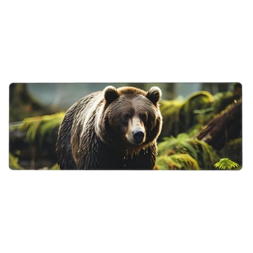 Brown Bear Pounce Mauspad, 30 x 80 cm, rutschfeste Unterseite für RGB-Tastatur, Maus und Laptop, geeignet für Gaming und Büro Brown Bear Pounce Mauspad, 30 x 80 cm, rutschfeste Unterseite für RGB-Tastatur, Maus und Laptop, geeignet für Gaming und Büro von Pegqcvam