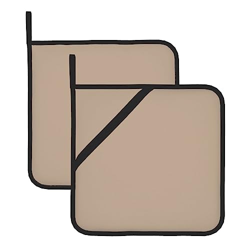 Einfarbige hellbraune Topflappen-Sets. Mit Taschen und rutschfest, leicht zu reinigen, langlebig, geeignet für Ofen, Grill usw. Einfarbige hellbraune Topflappen-Sets. Mit Taschen und rutschfest, leicht zu reinigen, langlebig, geeignet für Ofen, Grill usw. von Pegqcvam