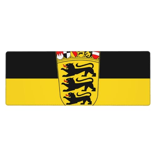 Fahne Baden-Württemberg Mauspad 30.0x80.0 cm Rutschfeste Unterseite für RGB Tastatur, Maus und Laptop, geeignet für Gaming und Büro Fahne Baden-Württemberg Mauspad 30.0x80.0 cm Rutschfeste Unterseite für RGB Tastatur, Maus und Laptop, geeignet für Gaming und Büro von Pegqcvam