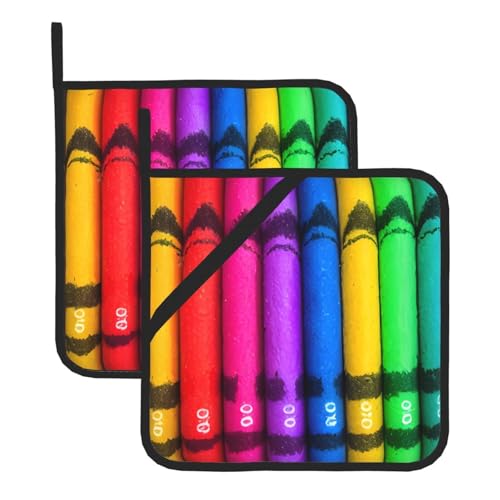 Farbige Buntstifte, Topflappen-Sets. Mit Taschen und rutschfest, leicht zu reinigen, langlebig, geeignet für Ofen, Grill usw. von Pegqcvam