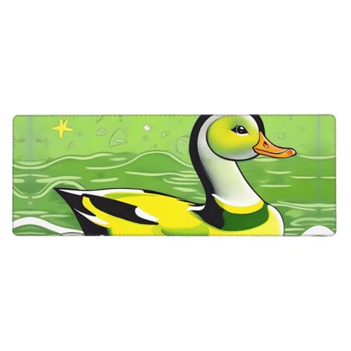 Green Duck Mauspad, 30 x 80 cm, rutschfeste Unterseite für RGB-Tastatur, Maus und Laptop, geeignet für Gaming und Büro von Pegqcvam