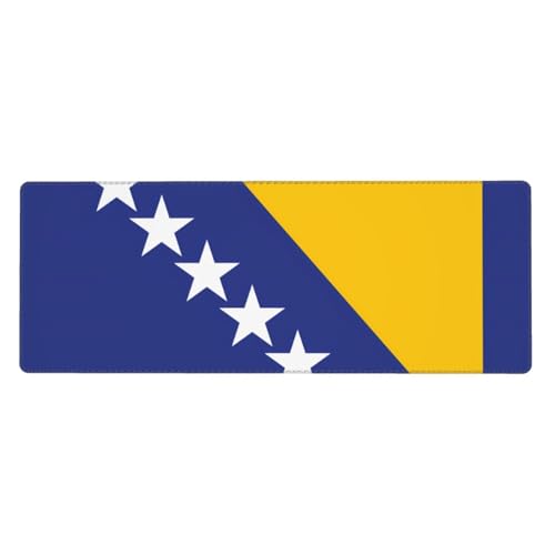 Mauspad Flagge von Bosnien und Herzegowina, 30 x 80 cm, rutschfeste Unterseite für RGB-Tastatur, Maus und Laptop, geeignet für Gaming und Büro von Pegqcvam