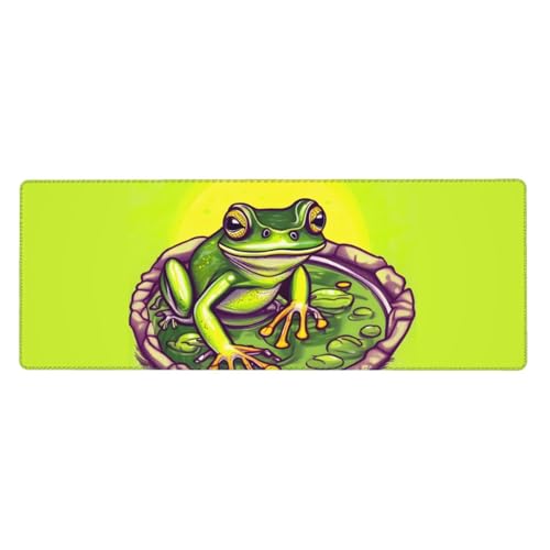 Mauspad Frosch im Teich, 30 x 80 cm, rutschfeste Unterseite für RGB-Tastatur, Maus und Laptop, geeignet für Gaming und Büro Mauspad Frosch im Teich, 30 x 80 cm, rutschfeste Unterseite für RGB-Tastatur, Maus und Laptop, geeignet für Gaming und Büro von Pegqcvam