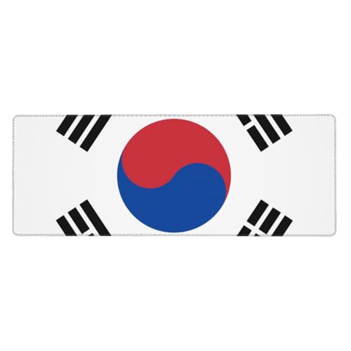 Mauspad mit Flagge der Republik Korea, 30 x 80 cm, rutschfeste Unterseite für RGB-Tastatur, Maus und Laptop, geeignet für Gaming und Büro von Pegqcvam