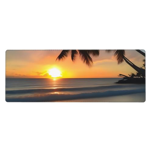 Mauspad mit Sonnenuntergang am Strand, 30 x 80 cm, rutschfeste Unterseite für RGB-Tastatur, Maus und Laptop, geeignet für Gaming und Büro. Mauspad mit Sonnenuntergang am Strand, 30 x 80 cm, rutschfeste Unterseite für RGB-Tastatur, Maus und Laptop, geeignet für Gaming und Büro. von Pegqcvam