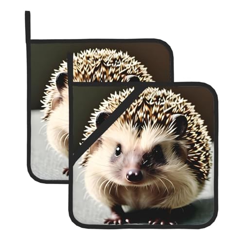 Niedliche Igel-Topfhalter-Sets. Mit Taschen und rutschfest, leicht zu reinigen, langlebig, geeignet für Ofen, Grill usw. von Pegqcvam