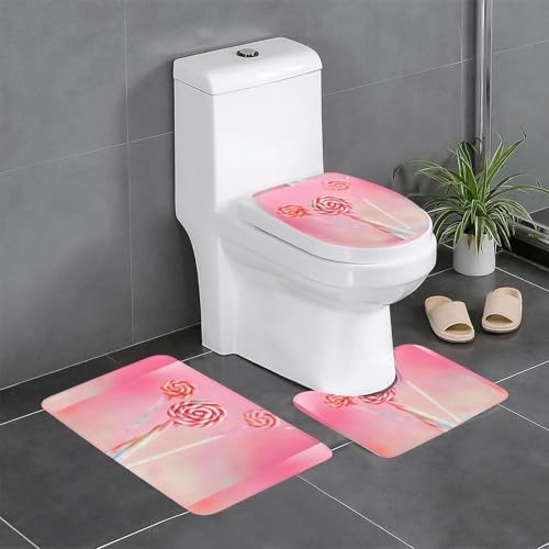 Pegqcvam Buntes Lutscherteppich-Set, 3-teilig, vollständig bedruckt, weiche rutschfeste Matten, geeignet für Badezimmer, Toiletten und Böden. Pegqcvam Buntes Lutscherteppich-Set, 3-teilig, vollständig bedruckt, weiche rutschfeste Matten, geeignet für Badezimmer, Toiletten und Böden. von Pegqcvam