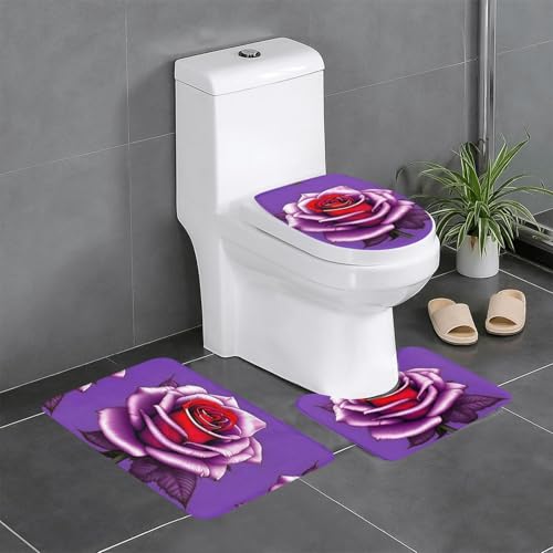 Pegqcvam Fuchsia Rose 3-teiliges Badezimmerteppich-Set, vollständig bedruckt, weiche rutschfeste Matten, geeignet für Badezimmer, Toiletten und Böden. Pegqcvam Fuchsia Rose 3-teiliges Badezimmerteppich-Set, vollständig bedruckt, weiche rutschfeste Matten, geeignet für Badezimmer, Toiletten und Böden. von Pegqcvam