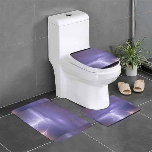 Pegqcvam Lightning Storm 3-teiliges Badezimmerteppich-Set, vollständig bedruckt, weiche rutschfeste Matten, geeignet für Badezimmer, Toiletten und Böden. Pegqcvam Lightning Storm 3-teiliges Badezimmerteppich-Set, vollständig bedruckt, weiche rutschfeste Matten, geeignet für Badezimmer, Toiletten und Böden. von Pegqcvam