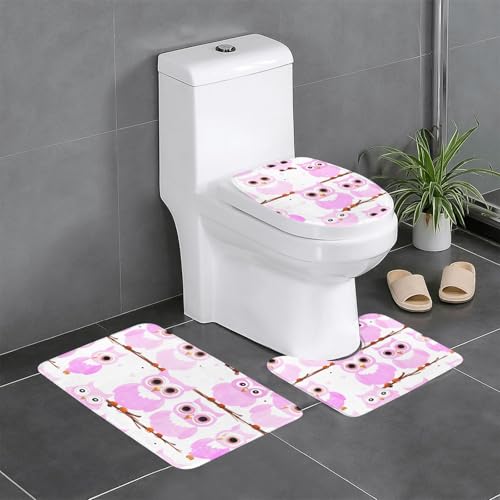 Pegqcvam Niedliche Eule 3-teiliges Badezimmerteppich-Set, vollständig bedruckt, weiche rutschfeste Matten, geeignet für Badezimmer, Toiletten und Böden. Pegqcvam Niedliche Eule 3-teiliges Badezimmerteppich-Set, vollständig bedruckt, weiche rutschfeste Matten, geeignet für Badezimmer, Toiletten und Böden. von Pegqcvam