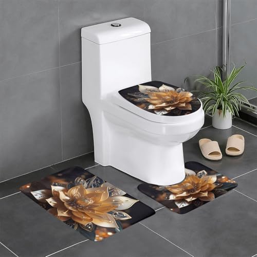 Pegqcvam Weiße zarte Lotusblüte 3-teiliges Badezimmerteppich-Set, vollständig bedruckt, weiche rutschfeste Matten, geeignet für Badezimmer, Toiletten und Böden. Pegqcvam Weiße zarte Lotusblüte 3-teiliges Badezimmerteppich-Set, vollständig bedruckt, weiche rutschfeste Matten, geeignet für Badezimmer, Toiletten und Böden. von Pegqcvam