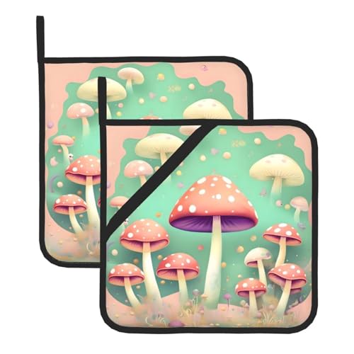 Traumpilz-Topfhalter-Sets. Mit Taschen und rutschfest, leicht zu reinigen, langlebig, geeignet für Ofen, Grill usw. von Pegqcvam