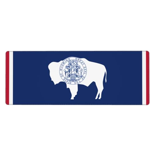 Wyoming State Flag Mauspad 30 x 80 cm Rutschfeste Unterseite für RGB-Tastatur, Maus und Laptop, geeignet für Gaming und Büro von Pegqcvam
