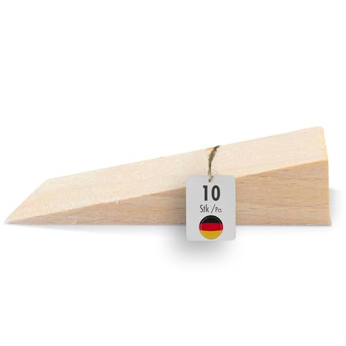 haggiy Hartholzkeil – Holzkeil Set – Unterlegkeile aus Buche Natur – Türstopper – Ideal für Möbel, Montage, DIY - (LxBxH) 70 x 25 x 15 mm (10 St.) von haggiy