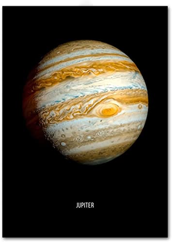 Pei-wall art Leinwandbild 50 x 70 cm Rahmenlos Astronomie Poster Jupiter Planet Nordische Drucke Wohnzimmer Klassenzimmer Dekor Ästhetik Wandbild von Pei-wall art