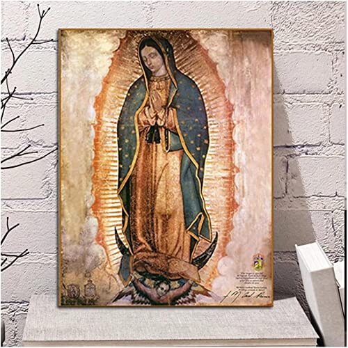 Poster Bild 70x90cm Kein Rahmen Kunst Ölgemälde Mexiko Guadalupe Jungfrau Maria Malerei Poster und Drucke Home Wohnzimmer Dekor Malerei von Pei-wall art