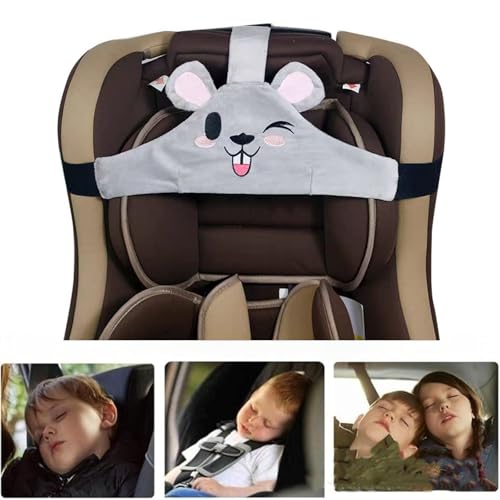 PeiDog Baby-Kopfstütze, sicheres Autositz-Kopfstützenband, Kopfgurt für Autositz, Schlafpositionierer, fester Gurt, Autositz-Nackenschutzgurt für Kleinkinder, Kinder, Kleinkinder (grau) von PeiDog