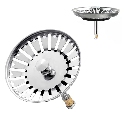 100 Stück Siebkörbchen Spüle 82mm, Ersetzen können Blanco125555 Siebkörbchen mit Zapfen (30mm) für Exzenter-Bedienung Edelstahl，Edelstahl Spülbecken Sieb höhenverstellbar von PeiDog