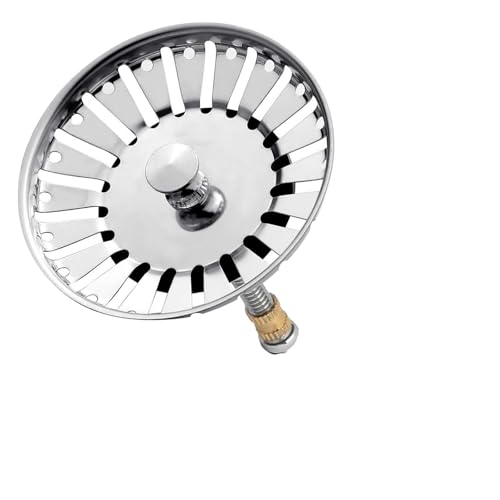 Siebkörbchen Spüle 82mm, Ersetzen können Blanco125555 Siebkörbchen mit Zapfen (50mm) für Exzenter-Bedienung Edelstahl，Edelstahl Spülbecken Sieb höhenverstellbar von PeiDog