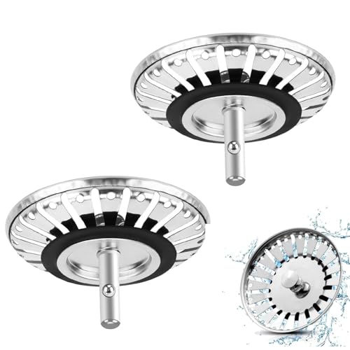 Siebkörbchen Spüle 82mm,2 Stück,Universal Waschbecken 82 mm Siebkörbchen Abflussstopfen Edelstahl Waschbeckenstöpsel Waschbeckensieb, Edelstahl Spülbecken Sieb Siebkörbchen Spüle 82mm,2 Stück,Universal Waschbecken 82 mm Siebkörbchen Abflussstopfen Edelstahl Waschbeckenstöpsel Waschbeckensieb, Edelstahl Spülbecken Sieb von PeiDog