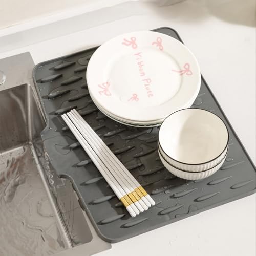 Silikon-Arbeitsplattenschoner,Multifunktionale Küchenmatte,Hitzebeständig Silikon Abtropfrost,Leicht zu Reinigen,Abflussmatte für Küchentheke,Spüle,Kühlschrank Silikon-Arbeitsplattenschoner,Multifunktionale Küchenmatte,Hitzebeständig Silikon Abtropfrost,Leicht zu Reinigen,Abflussmatte für Küchentheke,Spüle,Kühlschrank von Peiaw