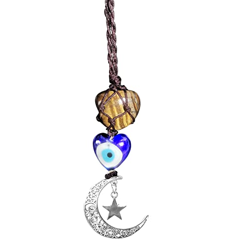 Blaues böses Auge Heilung Kristall Stein Auto Charme Ornament Dekoration mit Mond und Sternen Blaues böses Auge Heilung Kristall Stein Auto Charme Ornament Dekoration mit Mond und Sternen von Peili