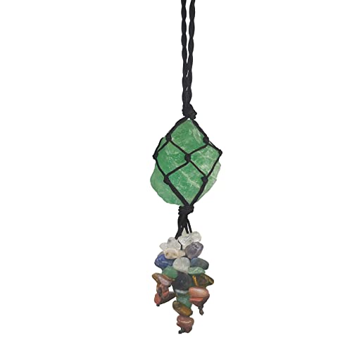 Healing Heilender Kristall Hängendes Auto Charm Dekor Hängendes Zubehör 7 Chakren Steine Dekor Ornamente für utorückspiegel und Heimdekoration von Peili