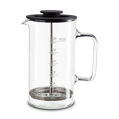 Peill+Putzler Germany Kaffeebereiter, French Press mit 1 Liter Fassvermögen, Kaffeepresse aus hochwertigem Borosilikatglas, Kaffeekanne mit praktischer Skala, Hitzebeständig Peill+Putzler Germany Kaffeebereiter, French Press mit 1 Liter Fassvermögen, Kaffeepresse aus hochwertigem Borosilikatglas, Kaffeekanne mit praktischer Skala, Hitzebeständig von Peill+Putzler Germany