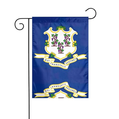 Connecticut State Flag Outdoor-Gartenflaggen für draußen – kleine Rasenflagge, ein Must-Have Frühlingsgartenflagge für jeden Rasen oder Hinterhof von Peiyeety