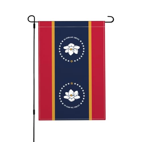 Doppelseitige Gartenflaggen mit Staatsflagge von Mississippi für den Außenbereich – lebendige und langlebige Hofflagge, vielseitige Rasenflaggen und kleine Gartenflaggen von Peiyeety
