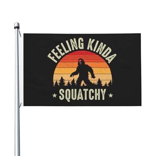 Feeling Kinda Squatchy-Flaggen, 90 x 150 cm, doppelseitig, langlebig, für den Außenbereich, Dekoration, Banner, Innenhöfe, Polyester-Flaggen von Peiyeety