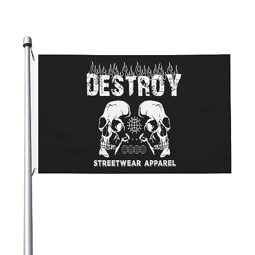 Flaggen mit Totenkopf-Motiv, 90 x 150 cm, doppelseitig, langlebig, für den Außenbereich, Dekoration, Banner, Höfe, Polyester-Flaggen von Peiyeety