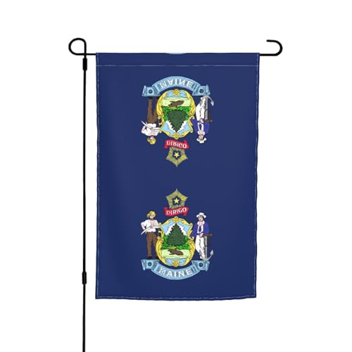 Gartenflaggen mit Staatsflagge von Maine für den Außenbereich – Lebendige Frühlings-Gartenflagge, entzückende Gartenflagge, kleine Gartenflaggen, doppelseitig, 30,5 x 45,7 cm von Peiyeety