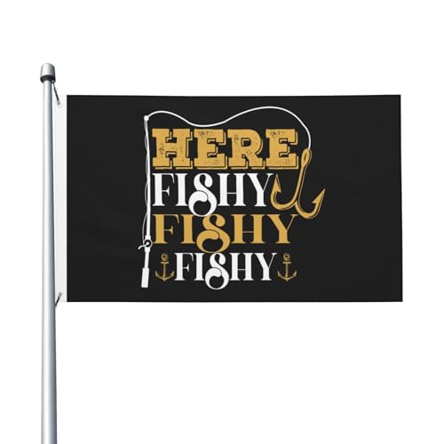 Hier Fishy Flags 3x5 Ft doppelseitige Outdoor Durable Decor Banner Höfe Polyester Flaggen von Peiyeety