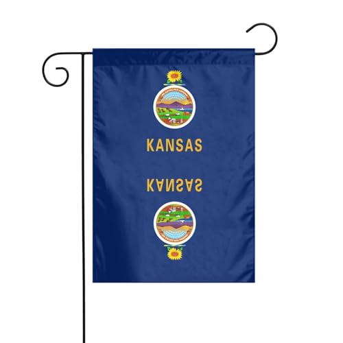 Kansas State Flag Outdoor-Gartenflaggen für draußen – kleine Rasenflagge, ein Must-Have Frühlingsgartenflagge für jeden Rasen oder Hinterhof von Peiyeety