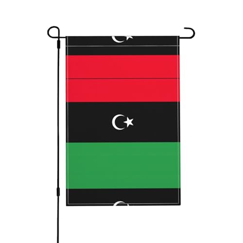 Libysche Flagge für den Außenbereich, doppelseitige Gartenflaggen – lebendige und langlebige Gartenflagge, vielseitige Rasenflaggen und kleine Gartenflaggen von Peiyeety