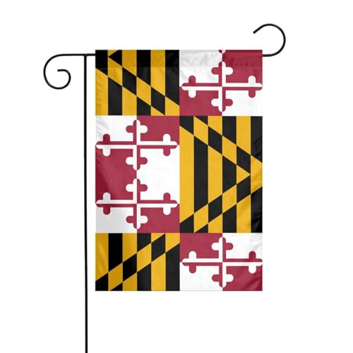 Maryland State Flag Outdoor-Gartenflaggen für den Außenbereich – kleine Rasenflagge, eine unverzichtbare Frühlingsgartenflagge für jeden Rasen oder Hinterhof von Peiyeety