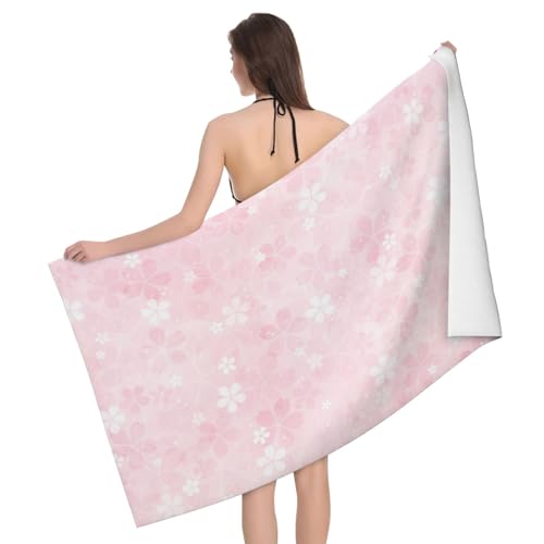 Mikrofaser-Strandtuch, Sakura-Blüten, schnelltrocknend, übergroß, leicht, dünn, Badetuch, 81,3 x 132,1 cm, für Herren und Damen, für Reisen, Schwimmbad, Yoga, Fitnessstudio, sanddichtes und saugfähige von Peiyeety