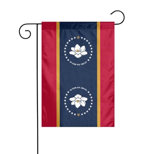 Mississippi State Flag Gartenflaggen für draußen – kleine Rasenflagge, eine unverzichtbare Frühlingsgartenflagge für jeden Rasen oder Hinterhof von Peiyeety