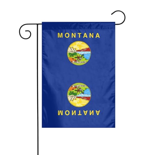 Montana State Flag Outdoor-Gartenflaggen für draußen – kleine Rasenflagge, eine unverzichtbare Frühlingsgartenflagge für jeden Rasen oder Hinterhof von Peiyeety