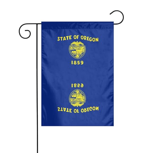 Oregon State Flag Gartenflaggen für draußen – kleine Rasenflagge, eine unverzichtbare Frühlingsgartenflagge für jeden Rasen oder Hinterhof von Peiyeety