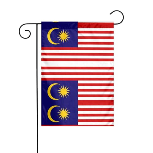 Outdoor-Gartenflaggen mit Malaysia-Flagge für draußen – kleine Rasenflagge, eine unverzichtbare Frühlingsgartenflagge für jeden Rasen oder Hinterhof von Peiyeety