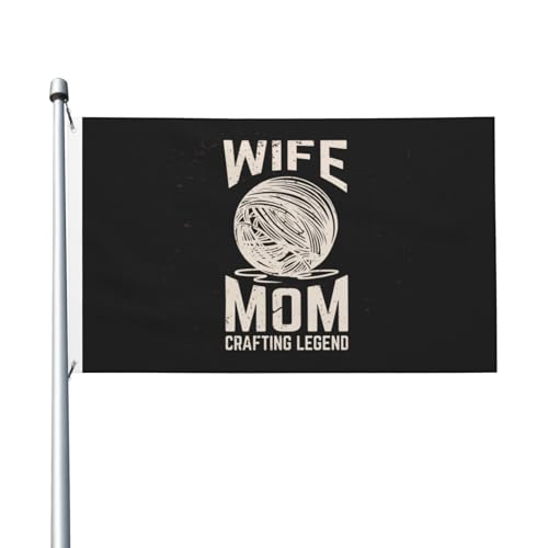 Wife Mom Crafting Legend With Thread Flags 3x5 Ft Doppelseitige Outdoor Durable Decor Banner Höfe Polyester Flaggen von Peiyeety