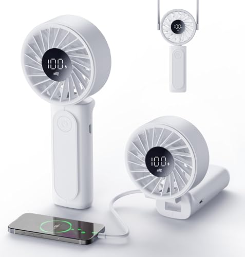 Handventilator, Tragbarer Mini Ventilator mit 4000 mAh, LED-Display Handventilator mit 6 Geschwindigkeitsstufen,180° Faltbarer Ventilator für Homeoffice, Reisen, Outdoor und Schlafzimmer Handventilator, Tragbarer Mini Ventilator mit 4000 mAh, LED-Display Handventilator mit 6 Geschwindigkeitsstufen,180° Faltbarer Ventilator für Homeoffice, Reisen, Outdoor und Schlafzimmer von Peiyuu